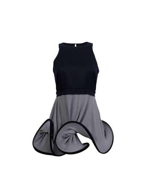 Laura Daili Black Wavy Mini Dress