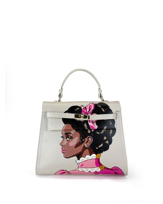 Maison Rubaiyat Pink Neutrals Lulu Hand-Painted Leather Bag