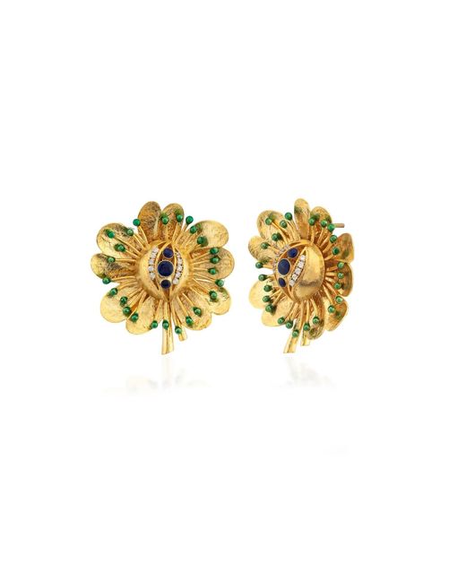 Milou Jewelry Metallic Antique Flower Earrings