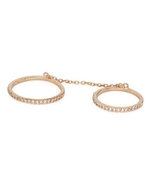 KAMARIA Metallic Double Chain Ring