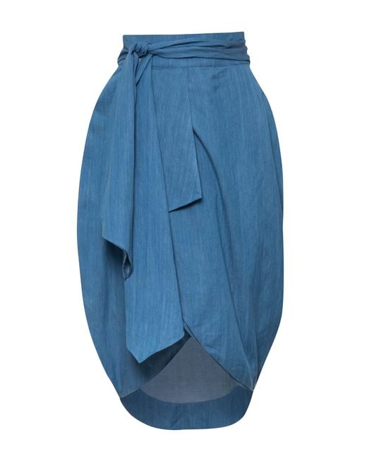 Carolina Benoit Blue Cocoon Eco Denim Wrap Skirt