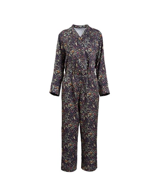 Fable England Gray Viscose Wolf Garden Print Pyjama Set