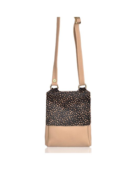 Owen Barry Black Neutrals Cowhide Crossbody Pearl Drop Barley