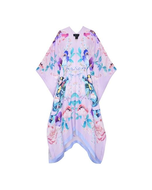 Meng Blue Silk Georgette Kaftan