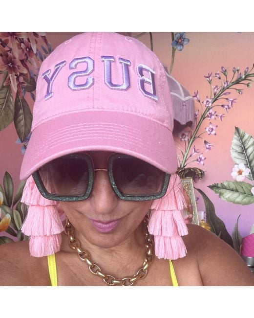 Julia Clancey Pink Busy Tasseltastic Tassel Baseball Cap