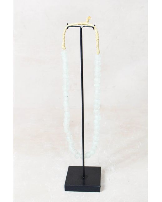 Botanical Boys White Ghana Glass Beads Necklace