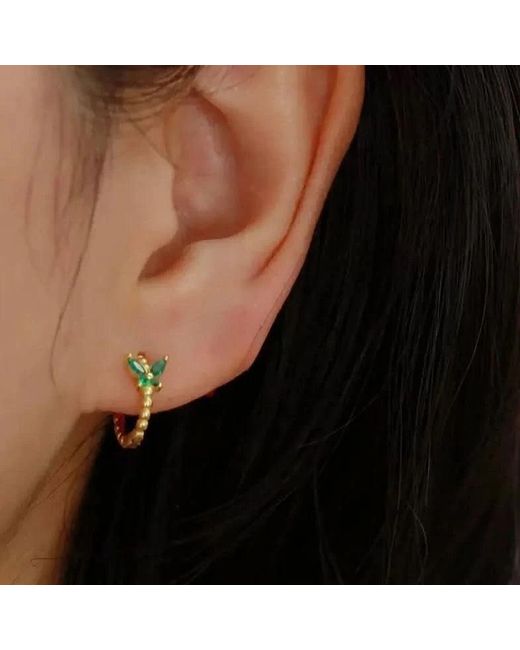 Angel Barocco Metallic Butterfly Gem Hoop Earrings
