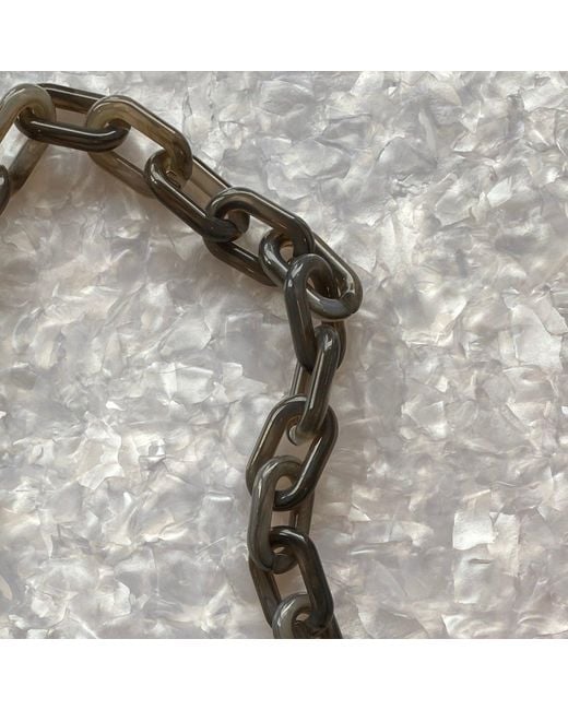 CLOSET REHAB Black Chain Link Short Acrylic Purse Strap In Charcoal