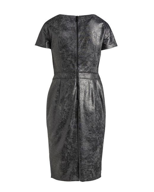 Conquista Black Leather Effect Fitted Dress
