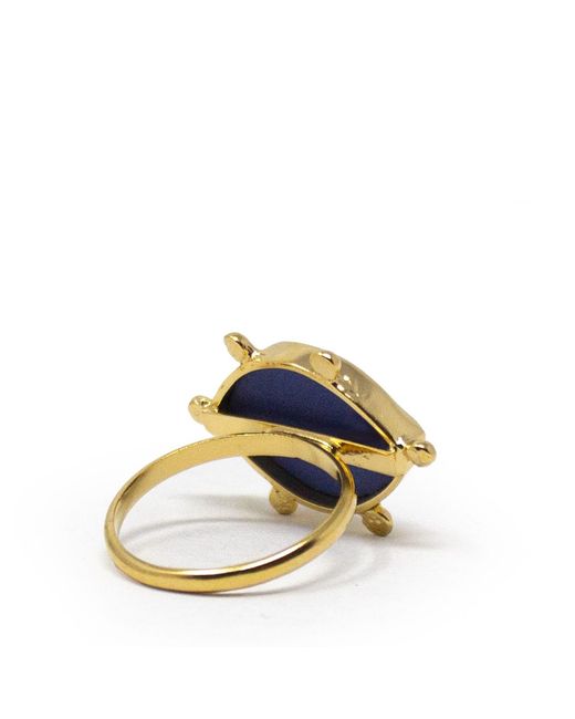 Vintouch Italy Blue Evil Eye-Plated Stacking Ring