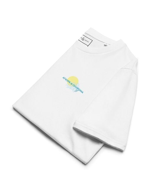 Anchor and Crew White Santorini Landmark Organic Cotton T-Shirt for men