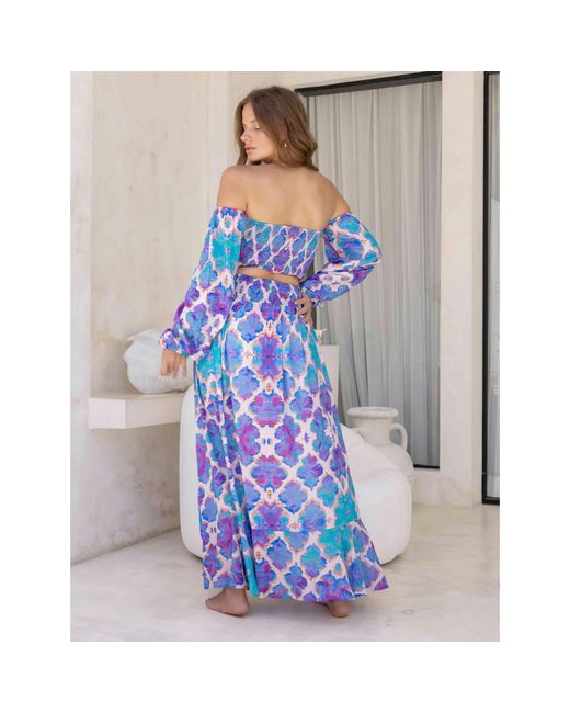 Sophia Alexia Blue Orchid Paradise Fiji Skirt