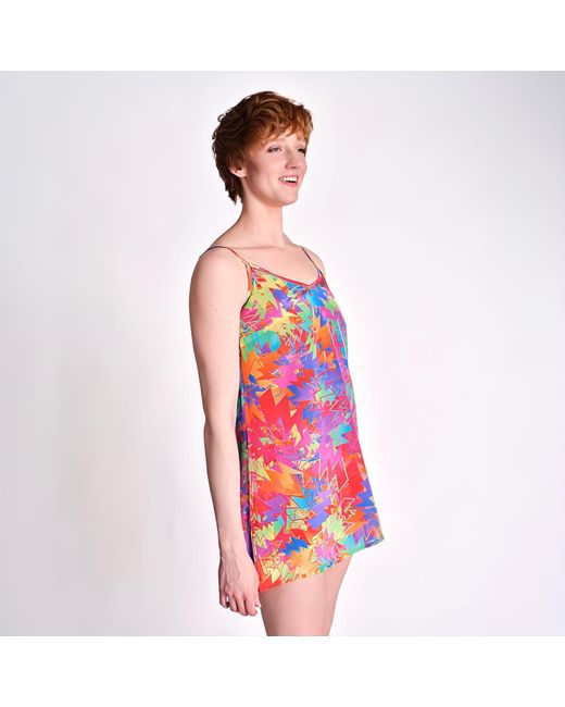 Any Old Iron Red Pastel Lightning Short Dress