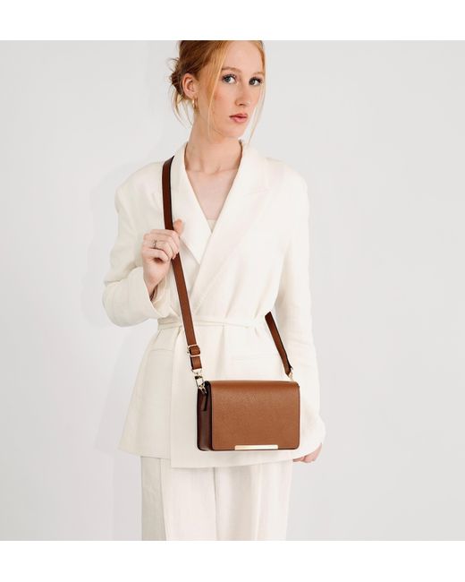 Apatchy London Brown The Newbury Tan Leather Crossbody Bag