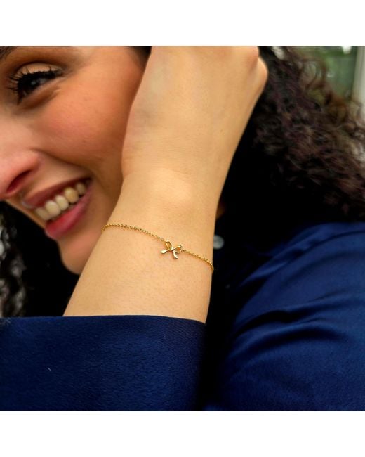 Harfi Metallic Dainty Bow Tie Bowknot Plated Charm Bracelet