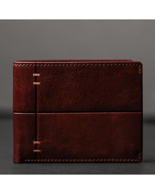 Time Resistance Purple Leather Bifold Wallet for men