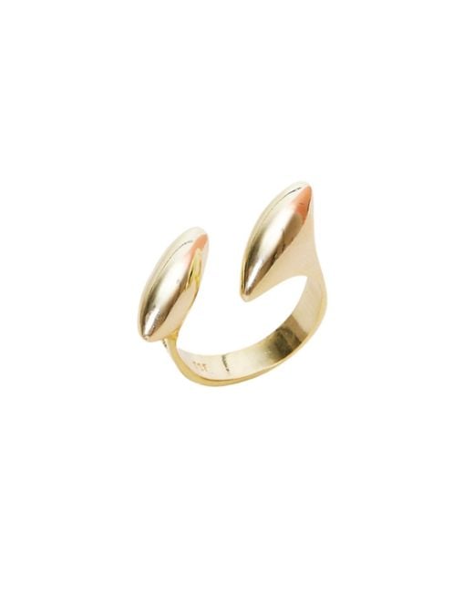 Spero London Metallic Double Marquise Sterling Adjustable Ring
