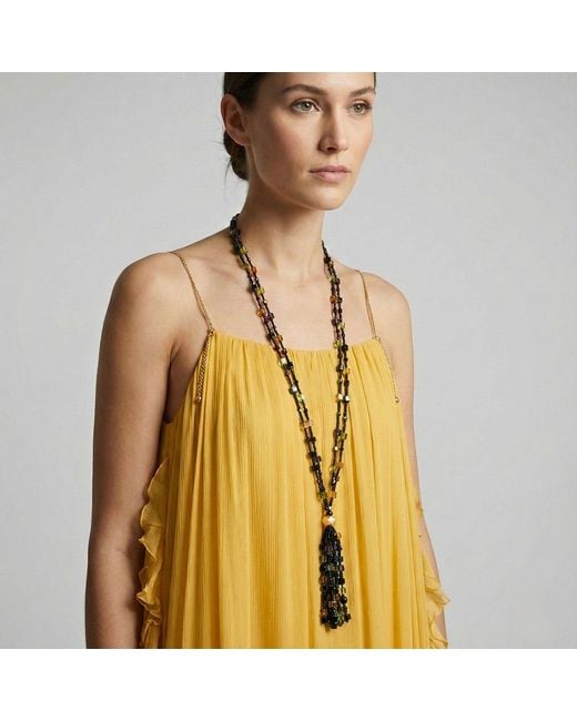 Jaredjamin Metallic Cubism Tassel Necklace