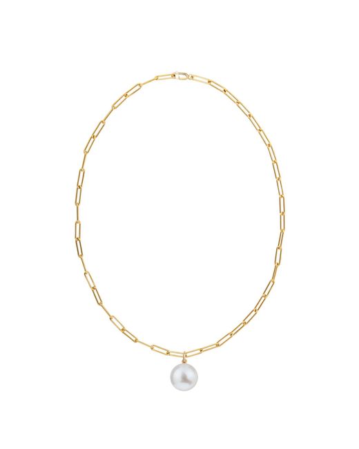 Ora Pearls Metallic Aetia Xxl Pearl Chain Necklace