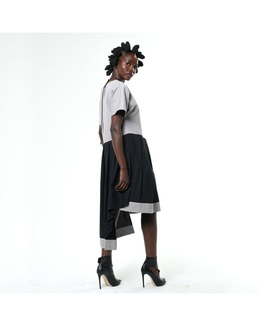 Metamorph Blue Two-Toned Asymmetrical Denim Tunic Dress