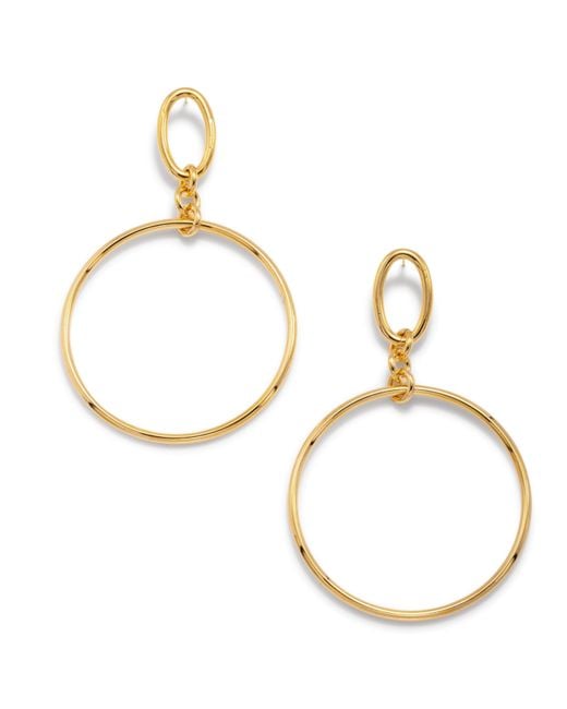 Jaredjamin Metallic Ophelia Drop Hoop Post Earrings