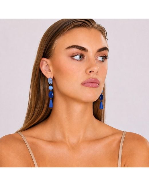 Michael Nash Jewelry Blue Rachel Lightweight Shades Of Resin Drop Earrings