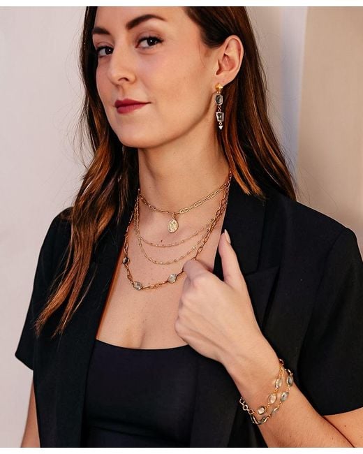 Loni Paul Jewelry Metallic Asymmetrical Quartz Crystal Necklace