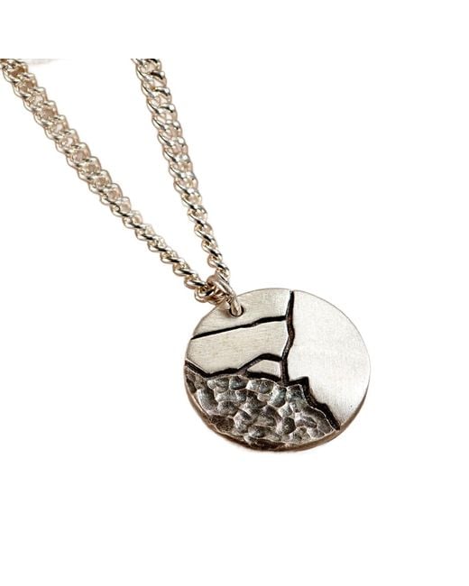 Posh Totty Designs Metallic Strata Kintsugi Disc Necklace for men
