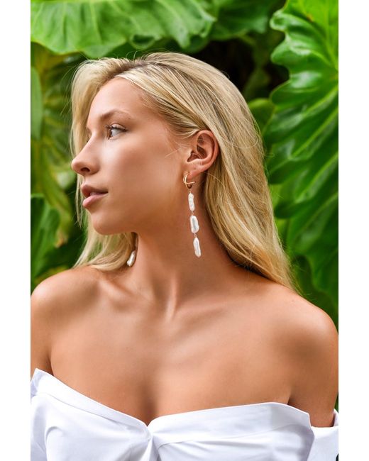 Adriana Pappas Designs White Pearl Swirl Earrings
