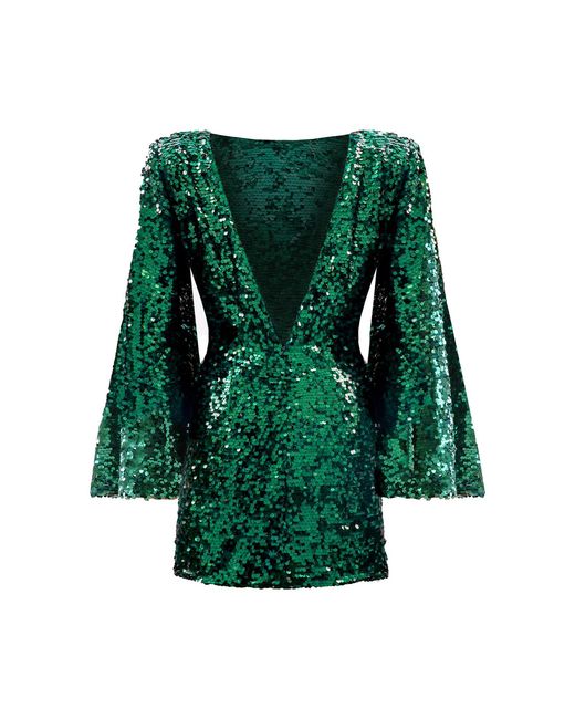 Sanctumum Green Sienna Open Back Cocktail Party Dress Mini