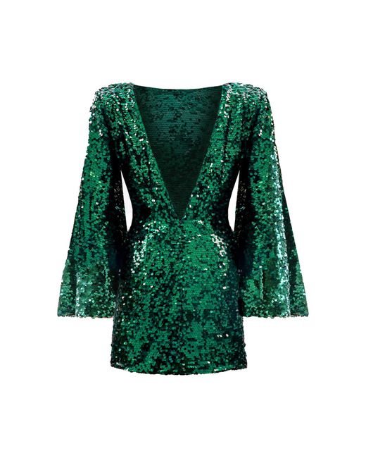 Lily Phellera Green Sienna Open Back Cocktail Party Dress Mini In Absinth