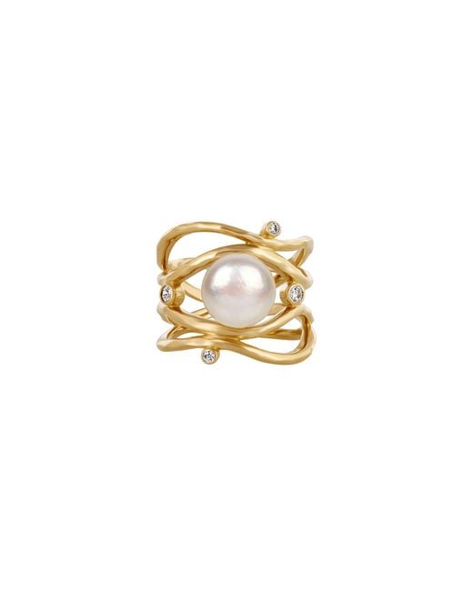 Karma and Luck Metallic Mystic Beauty Pearl Ring