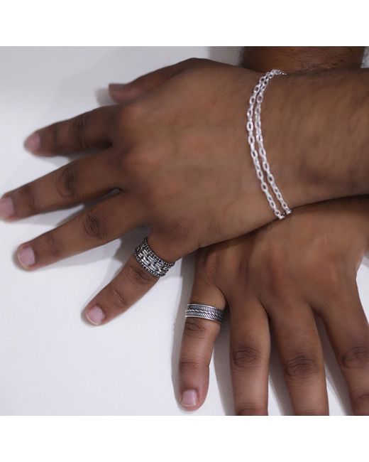 The Jewelz White The Chain Legacy — Open Weave Band Ring for men