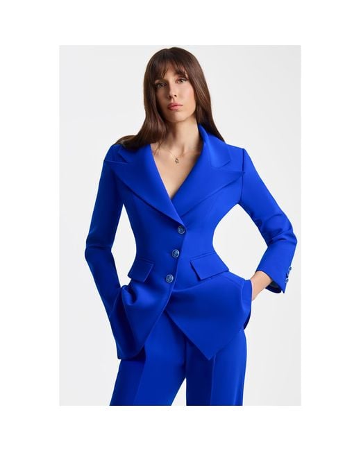 Femponiq Blue High Waisted Tailored Trouser