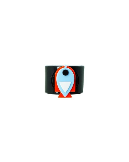 Gissa Bicalho Black Handmade Acrylic Bracelet Fish Wide