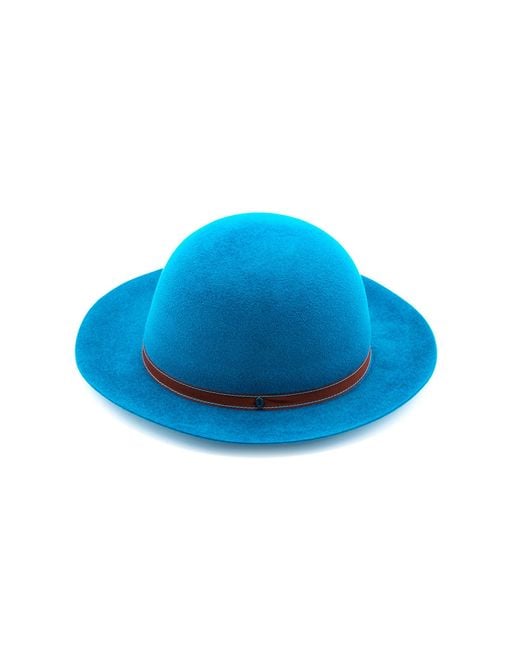 DORIA 1905 Blue Light Velour Lapin Felt Rollable Hat for men