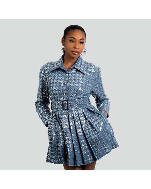 Maui X Lolita Blue Michelle Sequin Denim Mini Dress