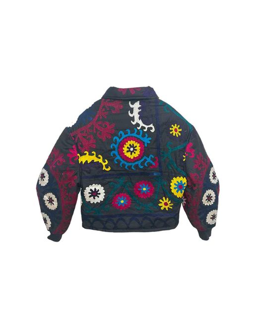Zasta Studio Blue Unknown Tapestries Cotton & Silk Blend Bomber Jacket Medium B for men