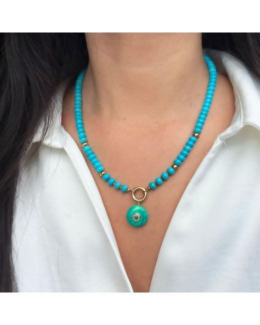 KAMARIA Blue Gemstone Pendant With Topaz