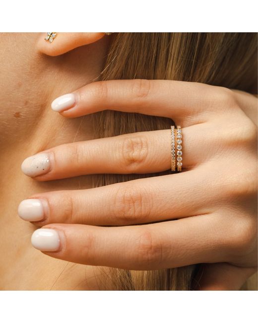 BLOOMTINE | Earth Angel HQ Metallic Illuminess Premium Vermeil Moissanite Combi Ring