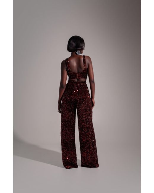 Ofuure Red Liza Sequin Bra Top