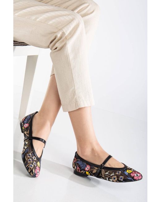 Prologue Shoes Blue Fauna Mesh Mary Jane Flats