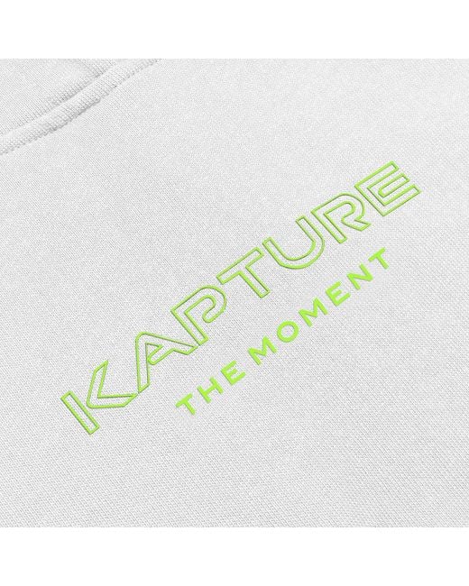 Kapture White Travel Logo-Print Cropped Hoodie