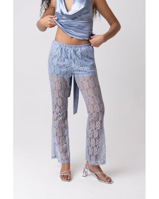 Amy Lynn Blue Louella Lace Trousers