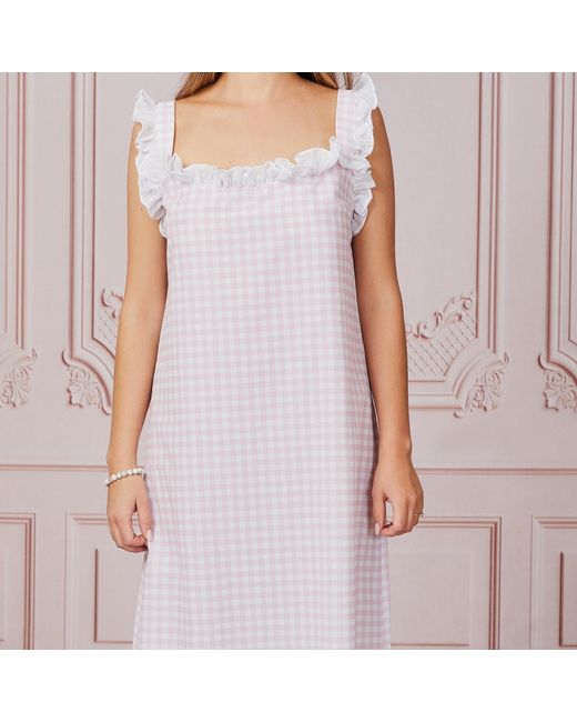 Love Letters X Pink Dolce Gingham Rosa Sleep Dress