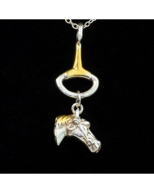 Simon Kemp Jewellers Metallic Horse Head And Snaffle Bit Pendant Eighteen. Carat On Solid Sterling