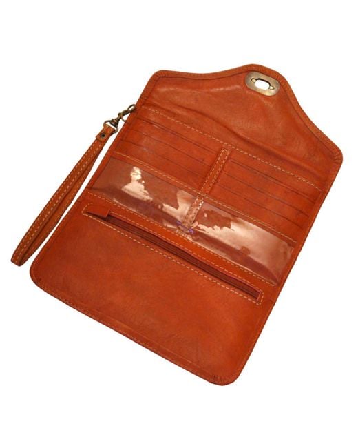 Berber Leather Brown Leather Tri-Fold Purse Light