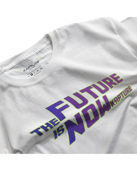 Kapture White The Future Is Now Printed Tee for men
