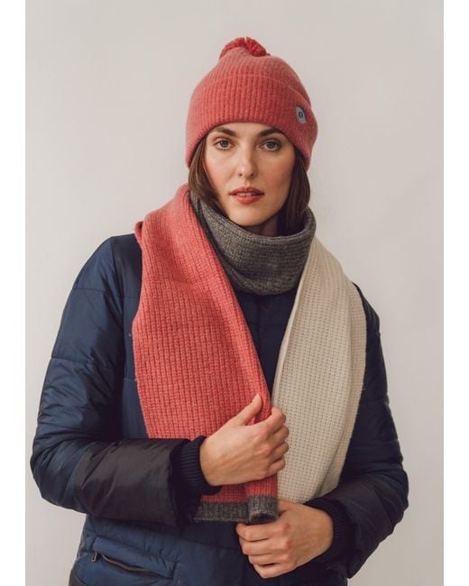 BEIRA Red Wool & Cashmere Bobble Hat – Slate