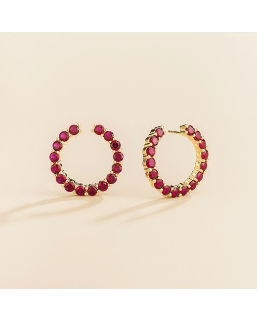 Juvetti Red Kom Earrings Set With Ruby